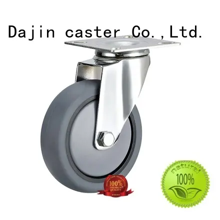 double 4 inch swivel caster wheels threaded for trolleys Dajin caster 1