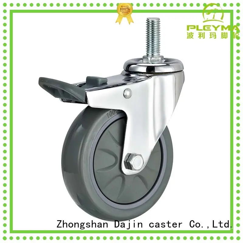 rigid threaded swivel casters tpr for trolleys 1