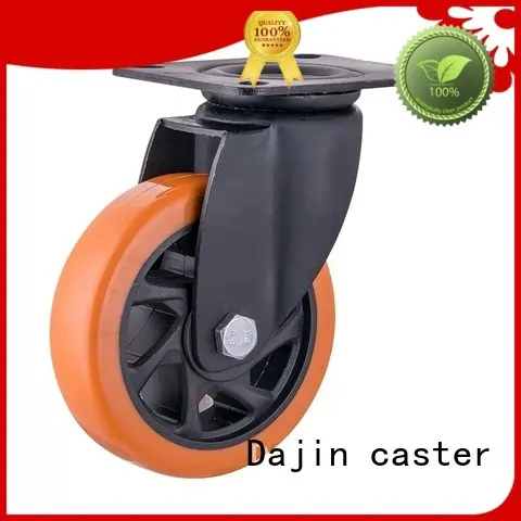 Dajin caster universal heavy duty trolley wheels hand metal brake 1