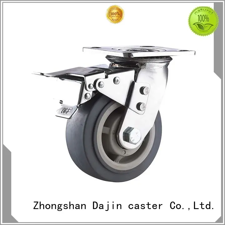 smooth-rolling 5 inch heavy duty casters universal box metal brake 1