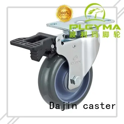 Dajin caster trolleys 5 inch swivel caster with brake non-marking for trolleys 1