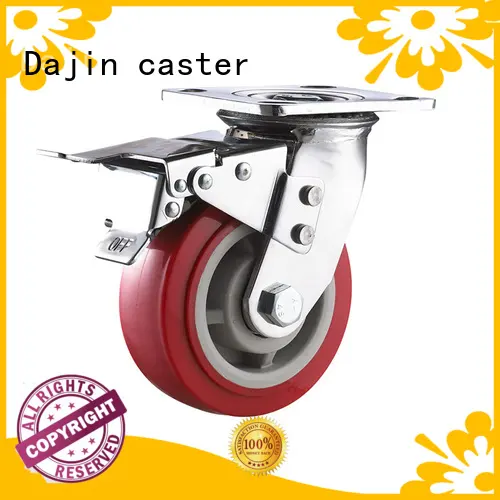 Dajin caster bearing heavy duty casters hand metal brake 1