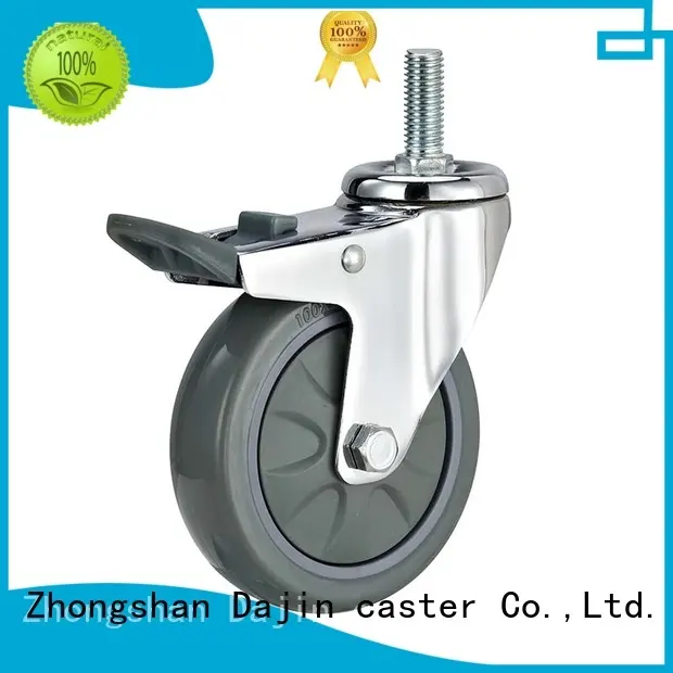 Dajin caster rigid 5 inch swivel caster with brake bearing for dollies 1