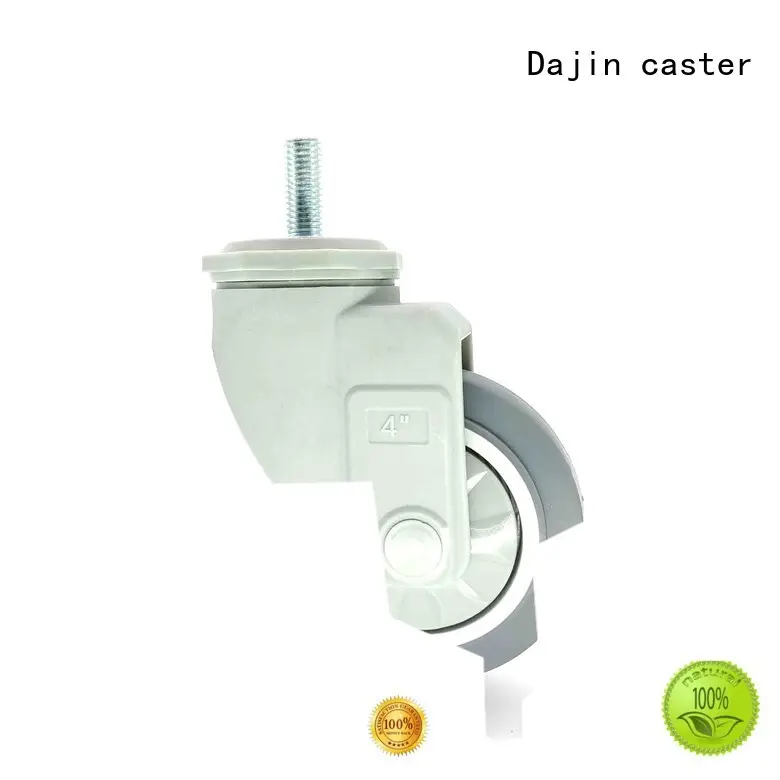 Dajin caster plastic rubber casters trolleys metal-brake 1