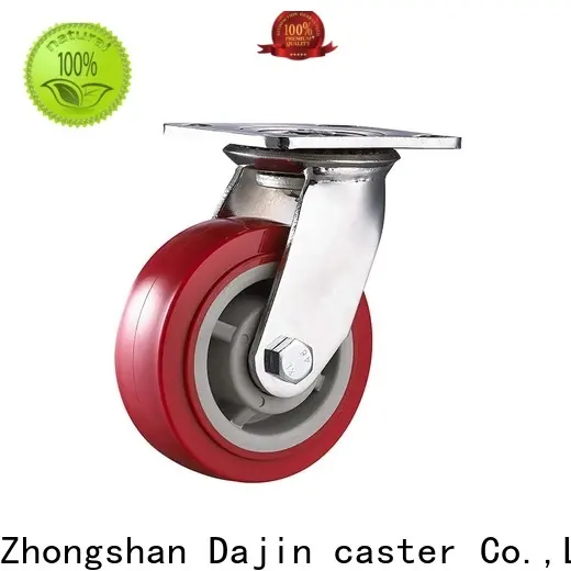 Dajin caster orange heavy duty swivel casters pu metal brake 1