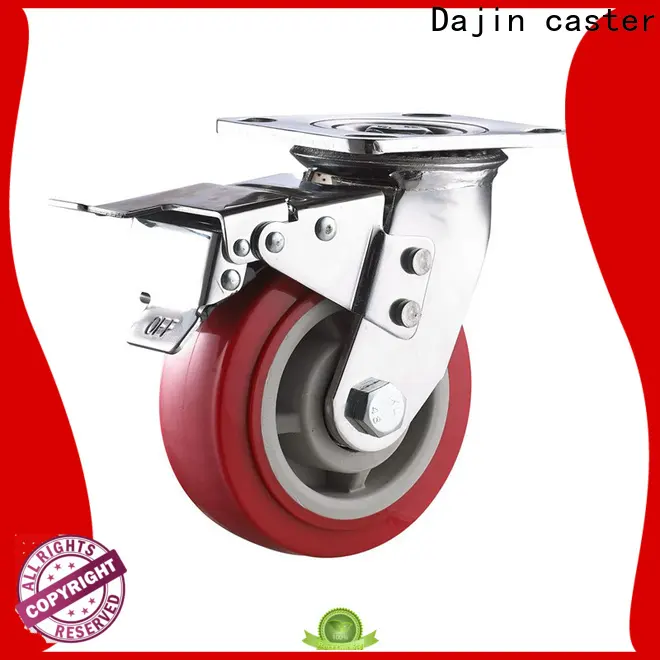 Dajin caster 4 heavy duty swivel casters truck metal brake 1