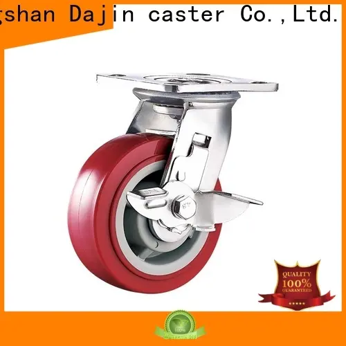 Dajin caster fixed heavy duty trolley wheels metal brake 1