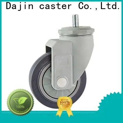 Dajin caster non-marking rubber casters swivel plastic-brake 1