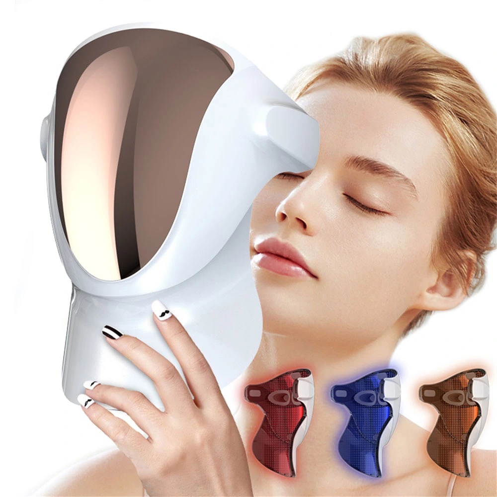 3D LED Face Mask Light Therapy With Neck DM21 White 807 LEDs 1