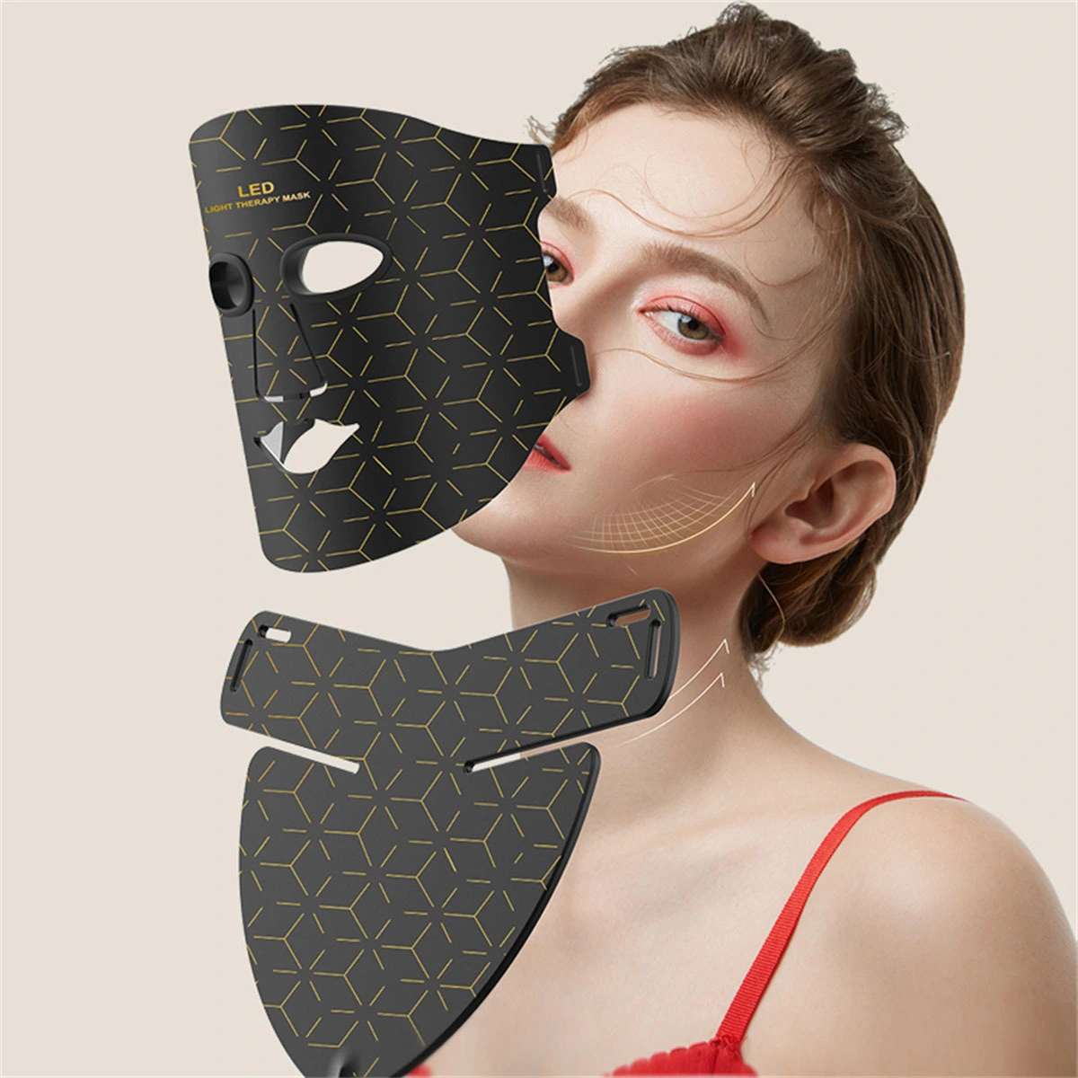 4-Color LED Light Therapy Face Mask With Neck Soft Silicone 1