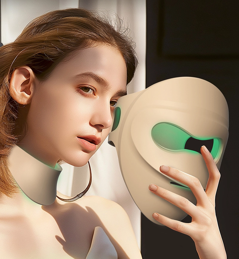 Professional 3D Soft Silicone LED Face Mask With Neck, Fit Facial Design 1