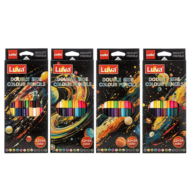 Crayon de couleur en bois bicolore motif triangle CL-6001 peinture de qualité professionnelle 1