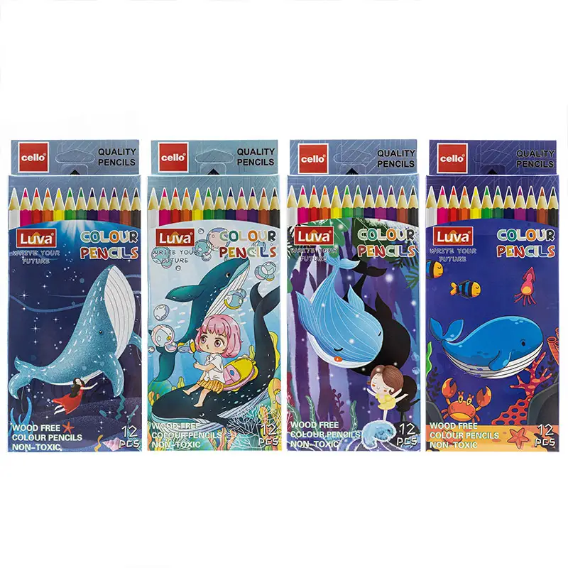 Juego de lápices de colores con temática oceánica CQ-1007 Ilumina el espíritu artístico de tu hijo 1
