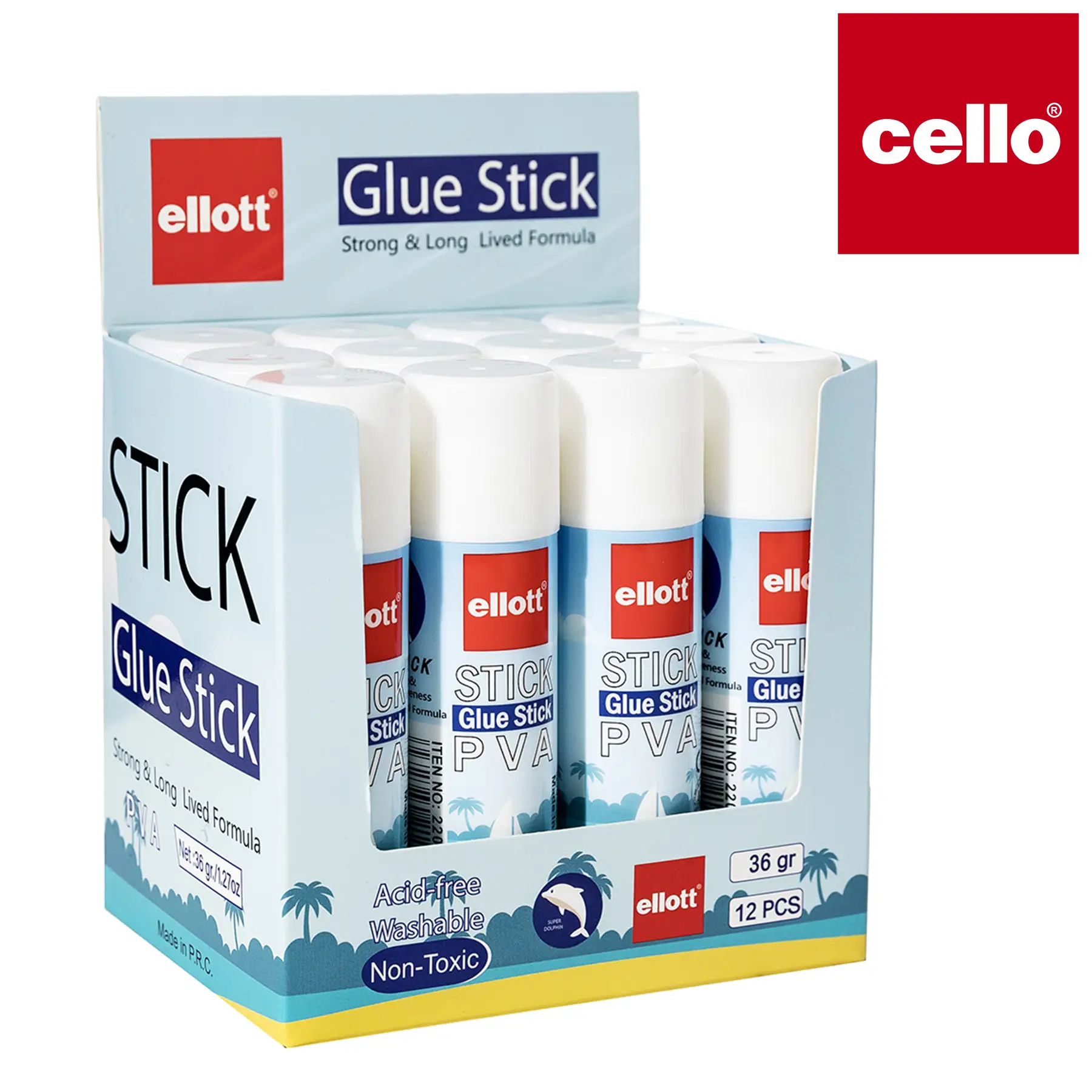 Bâton de colle PVA LUVA ELLOTT 220-504, 12 pièces (36 g/1 pièce) 1