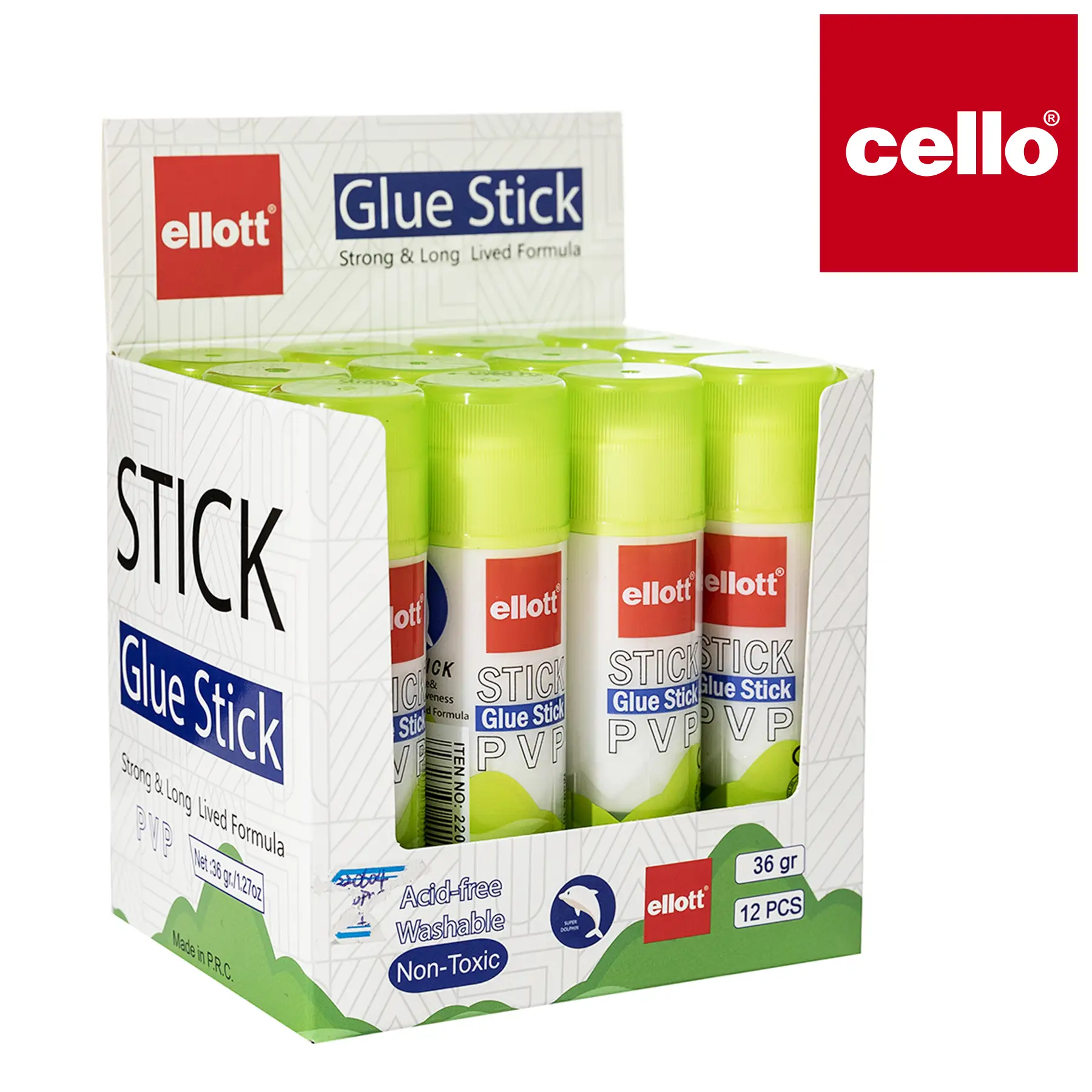 Bâton de colle PVP LUVA ELLOTT 220-604, 12 pièces (36 g/1 pièce) 1