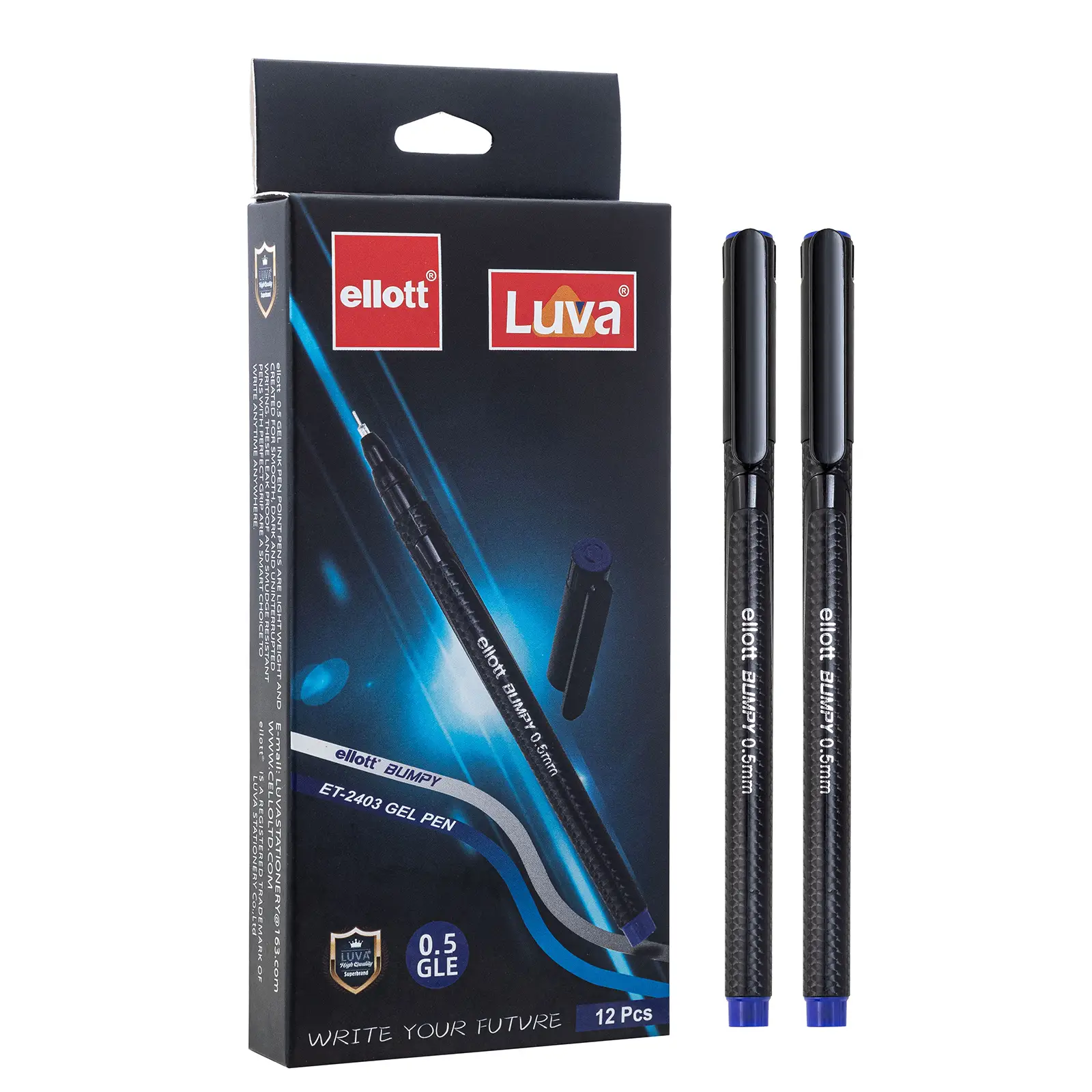 Luva Ellott-2403 Gel Pen 0.5mm 12pcs (Blue) 1