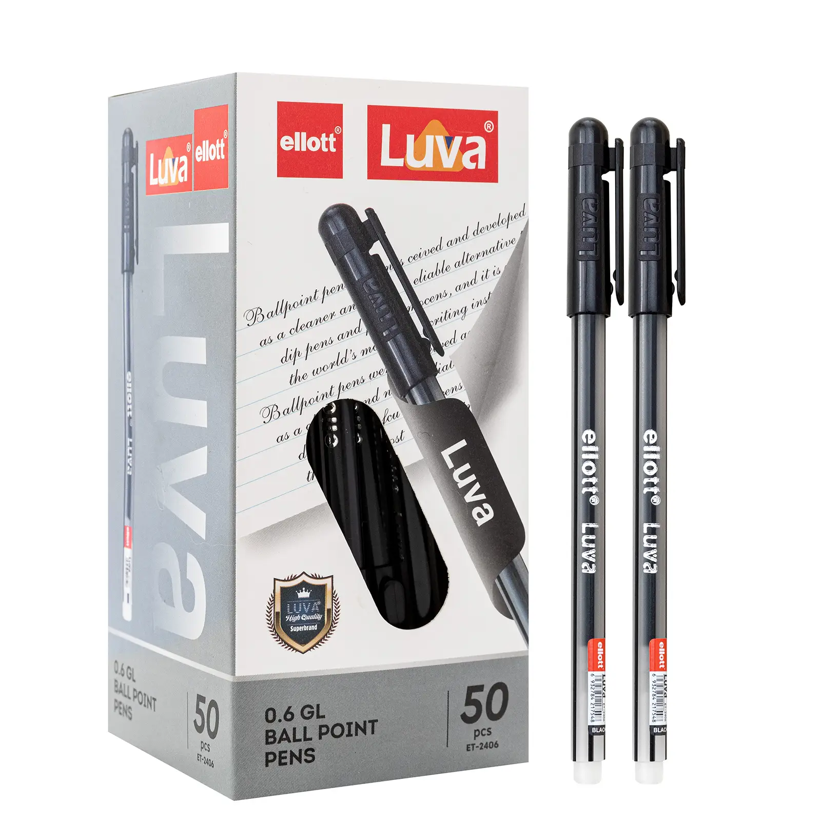 Шариковая ручка LUVA ELLOTT-2406-BLACK 0,7 мм 50 шт. 1