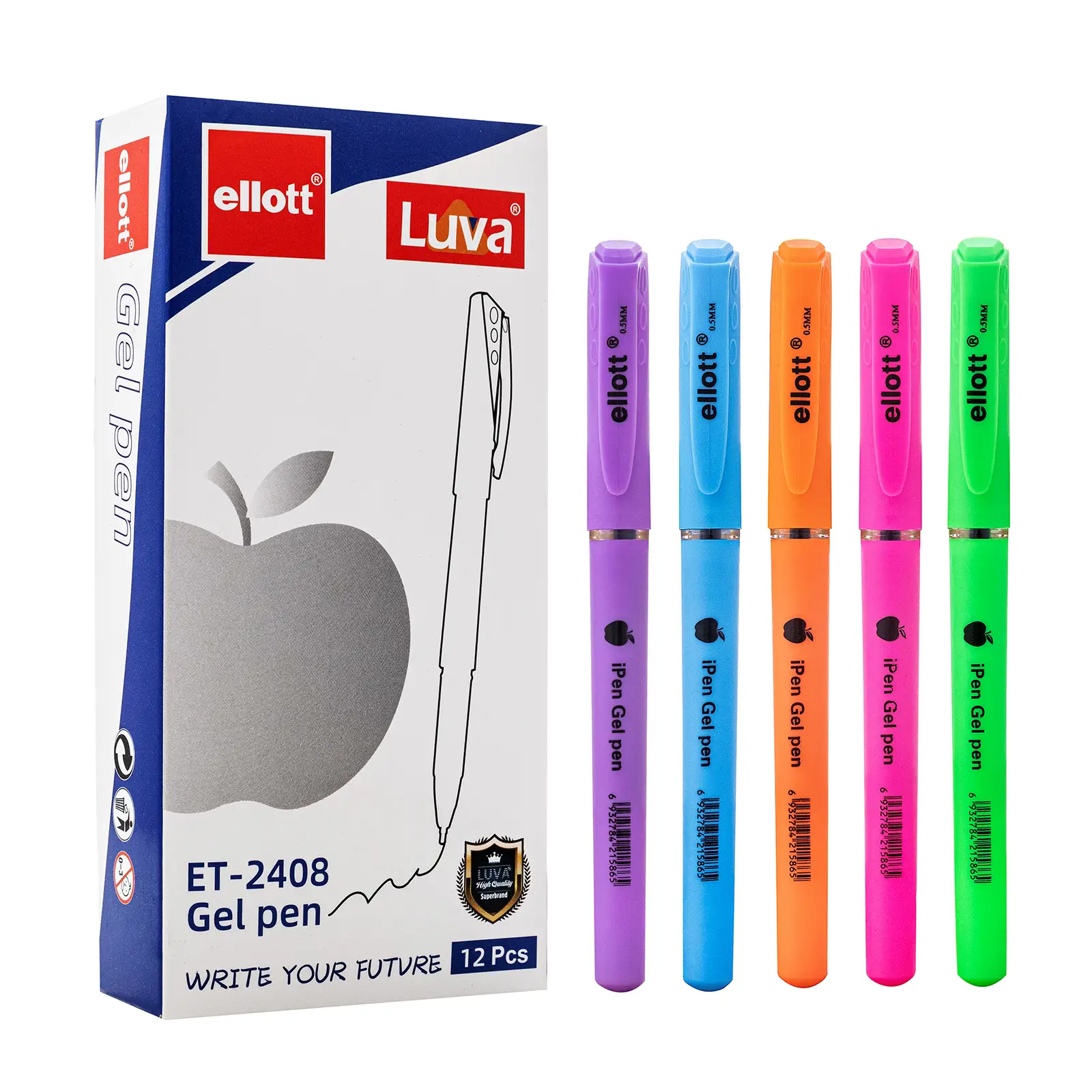 Luva Ellott-2408 Gel Pen 0.5 mm 12pcs (azul) 1