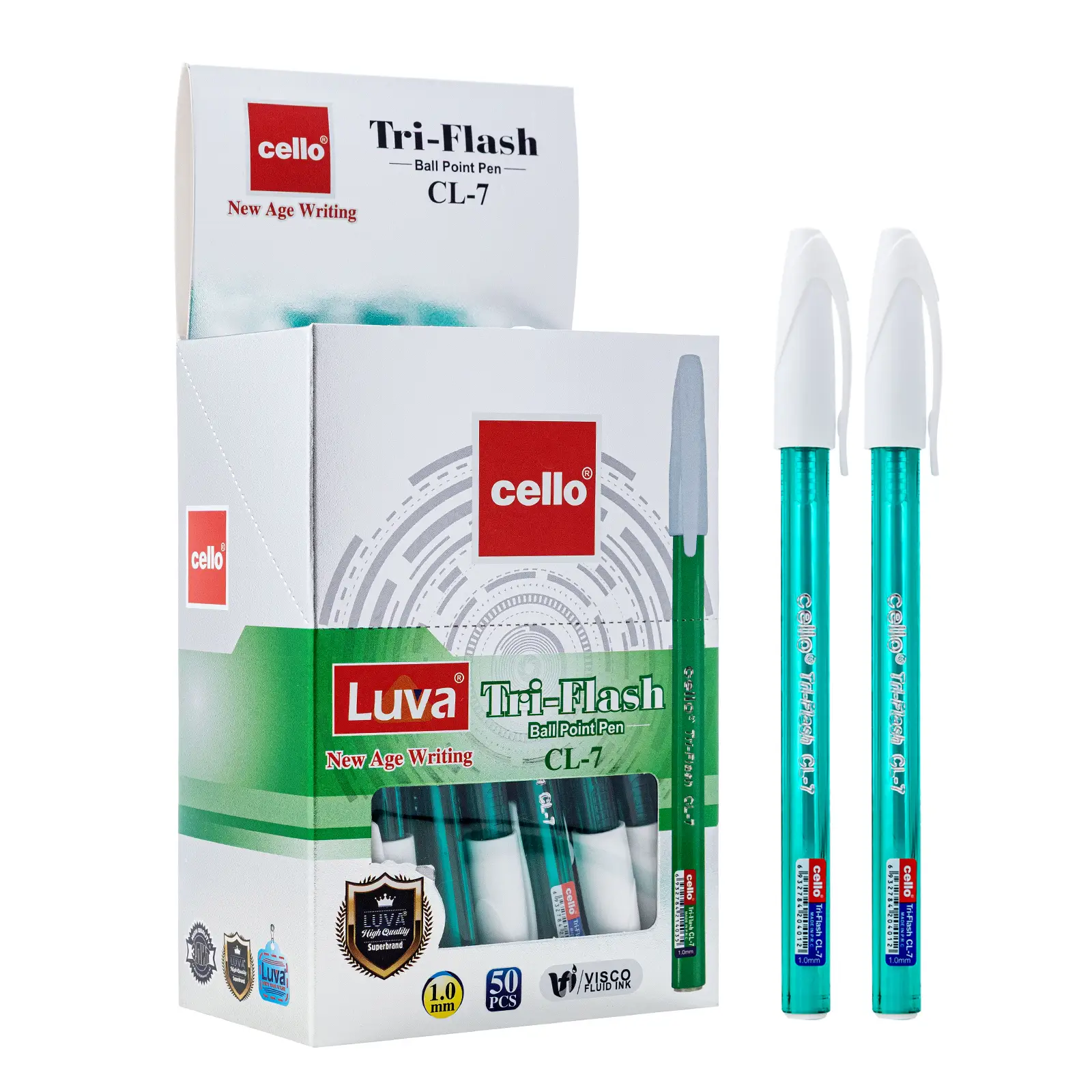 Luva Cello-7-Green Ballpoint Pen 1.0mm 50pcs 1