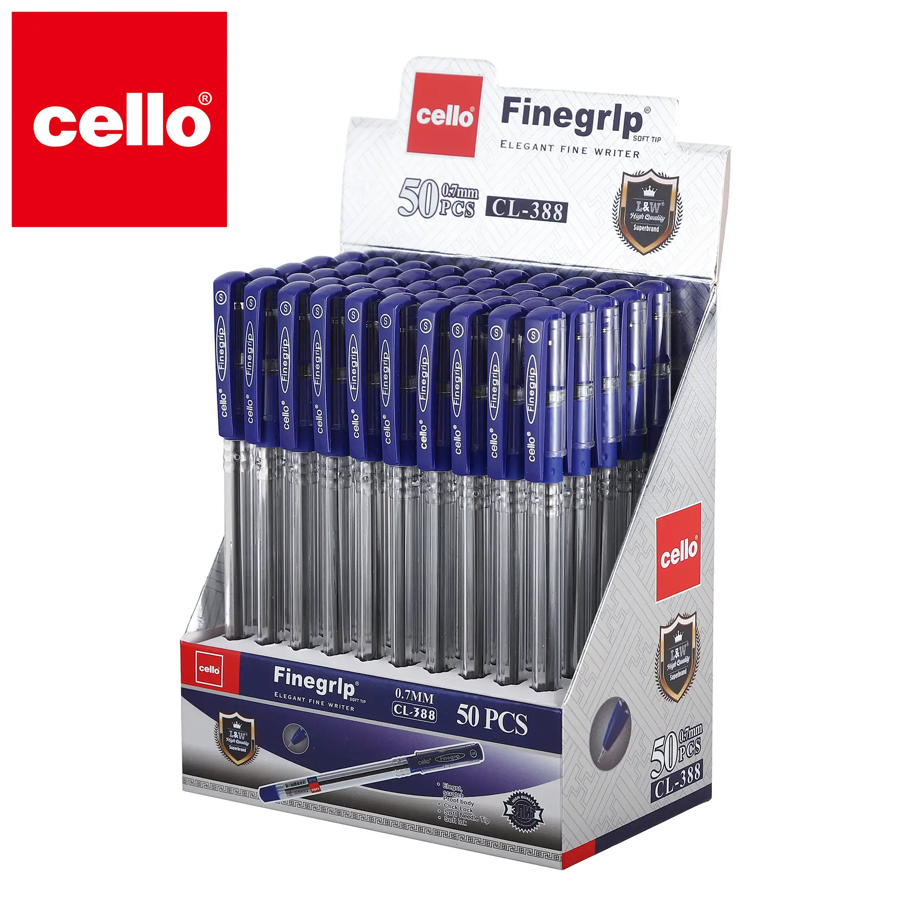 Шариковая ручка LUVA CELLO-388-BLUE 0,7 мм 50 шт. 1