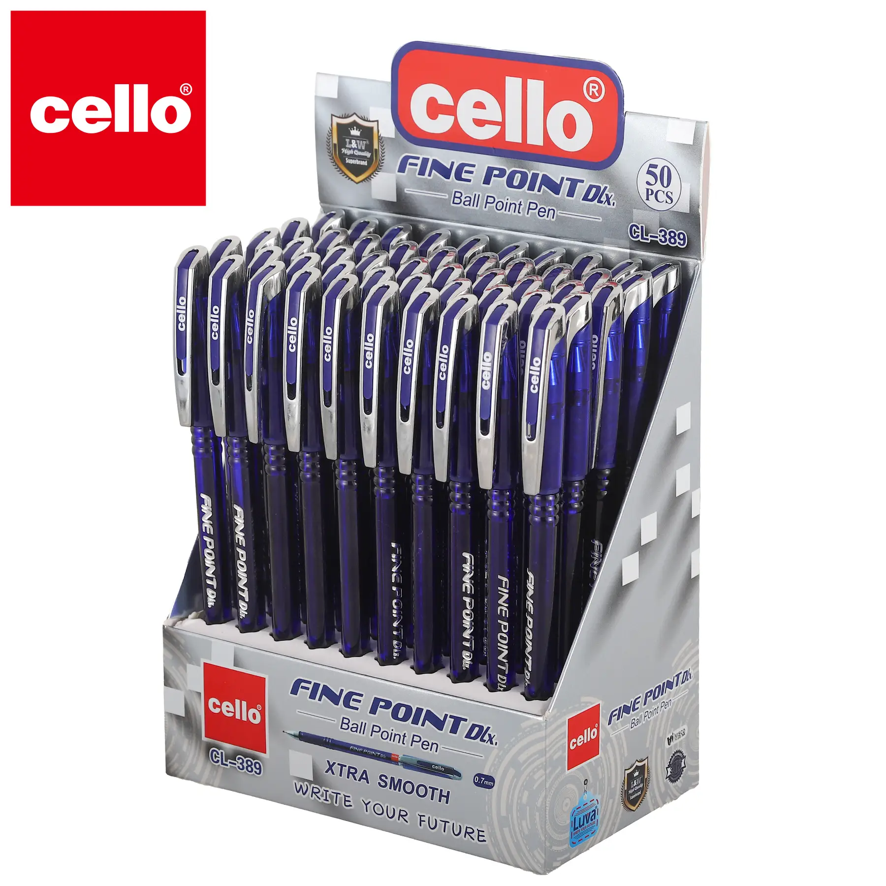 Шариковая ручка LUVA CELLO-389 0,7 мм 50 шт. (СИНЯЯ) 1