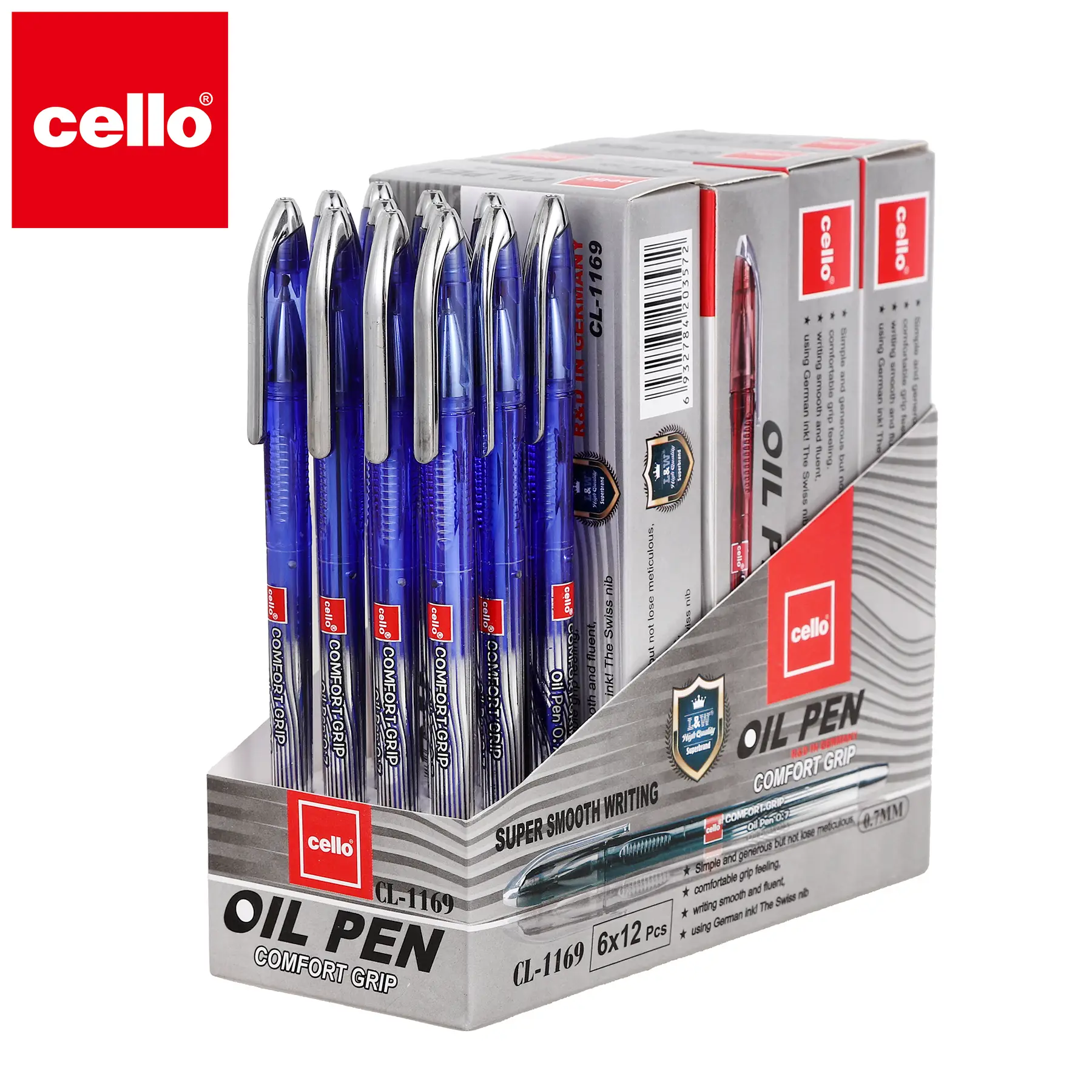 LUVA CELLO-1169 Medium Oil Pen 0.7mm 12PCS (BLUE) 1