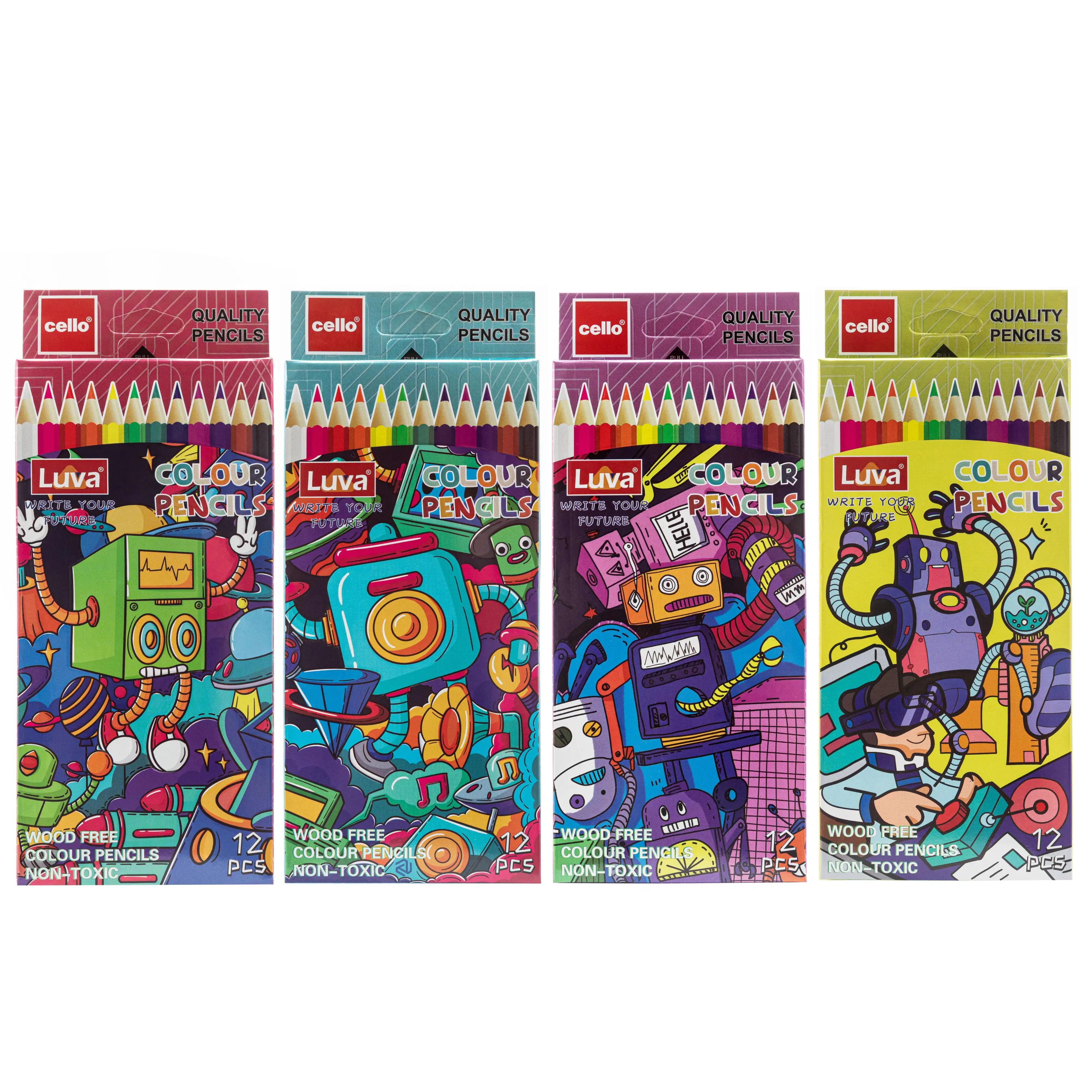Lápiz de color plástico LUVA CELLO CQ-1006, 12 unidades/caja (mixto) 1