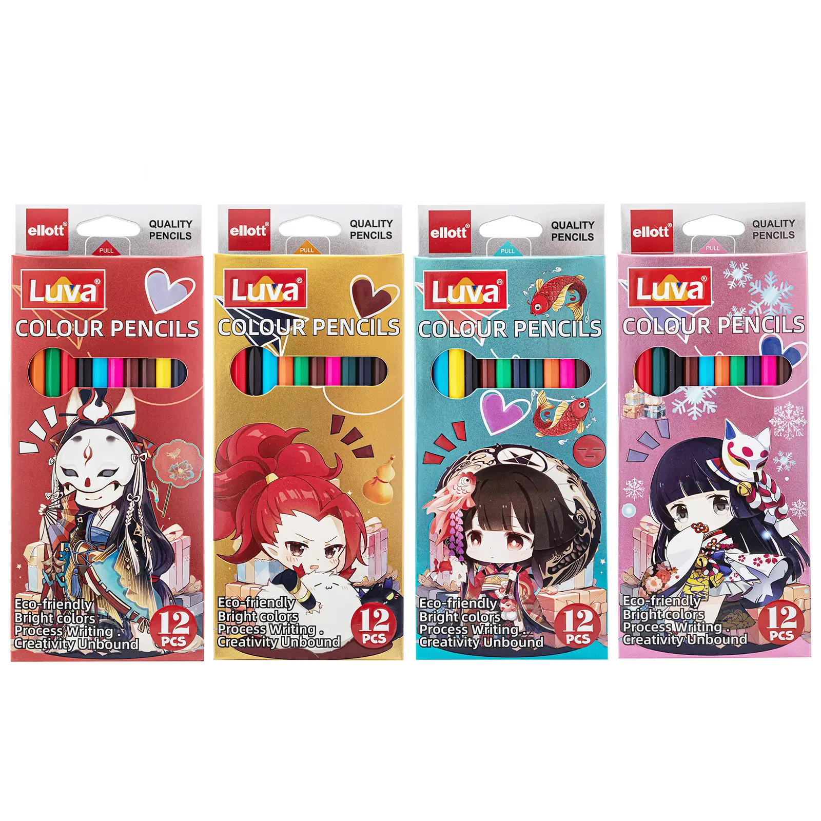 Lápiz de color de plástico LUVA ELLOTT CQ-3003, 12 unidades/caja (mixto) 1