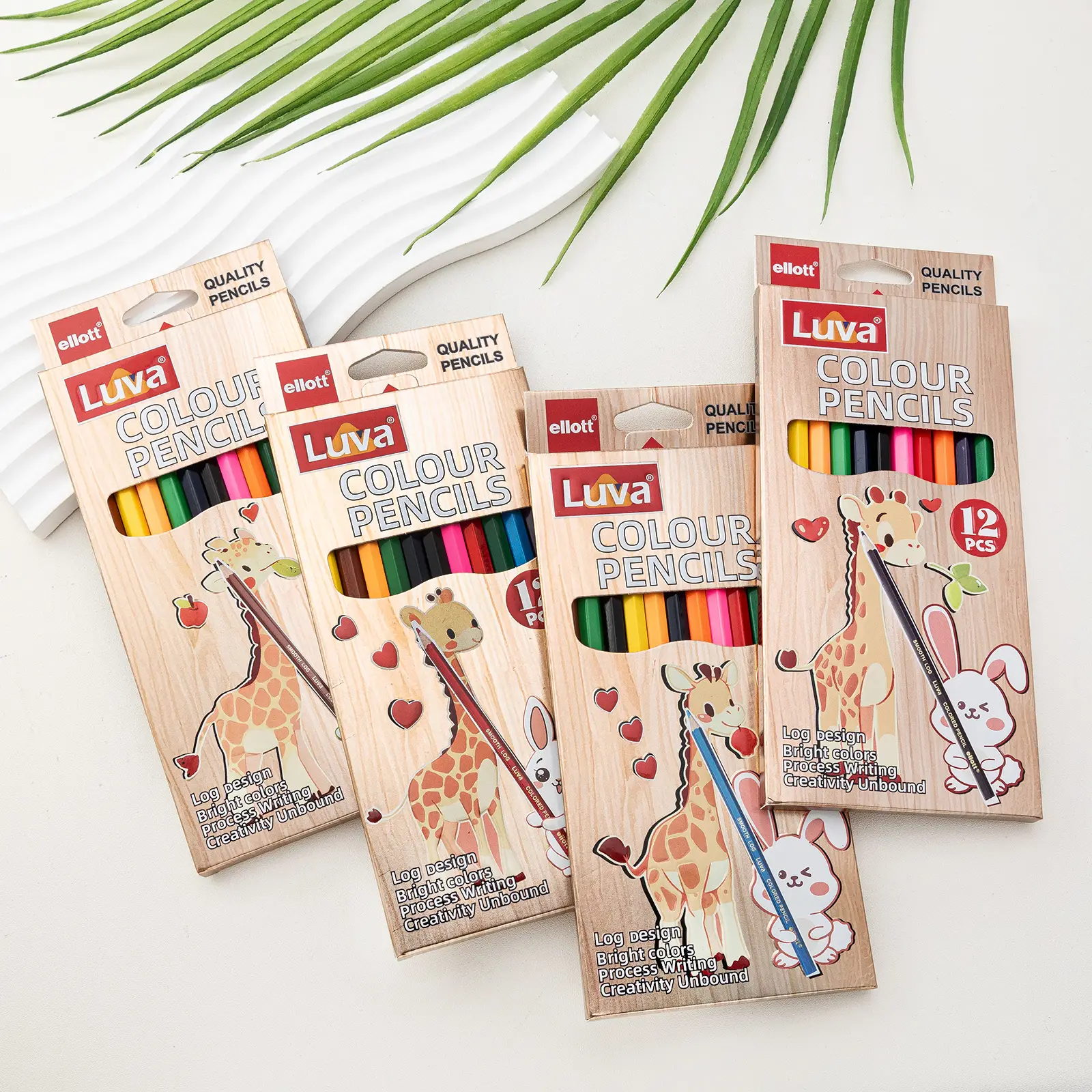 Crayons de couleur en plastique LUVA ELLOTT CQ-3004, 12 pièces/boîte (mixtes) 1