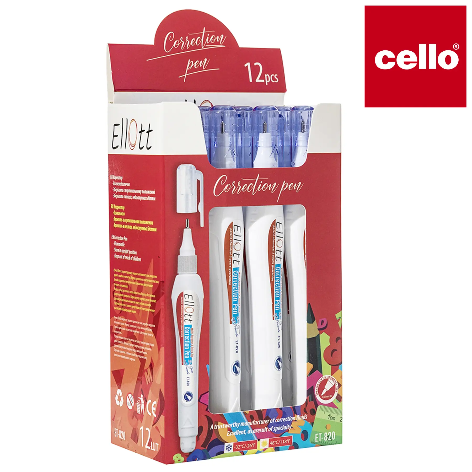 Luva Ellot-820 Correction Pen 12pcs 1