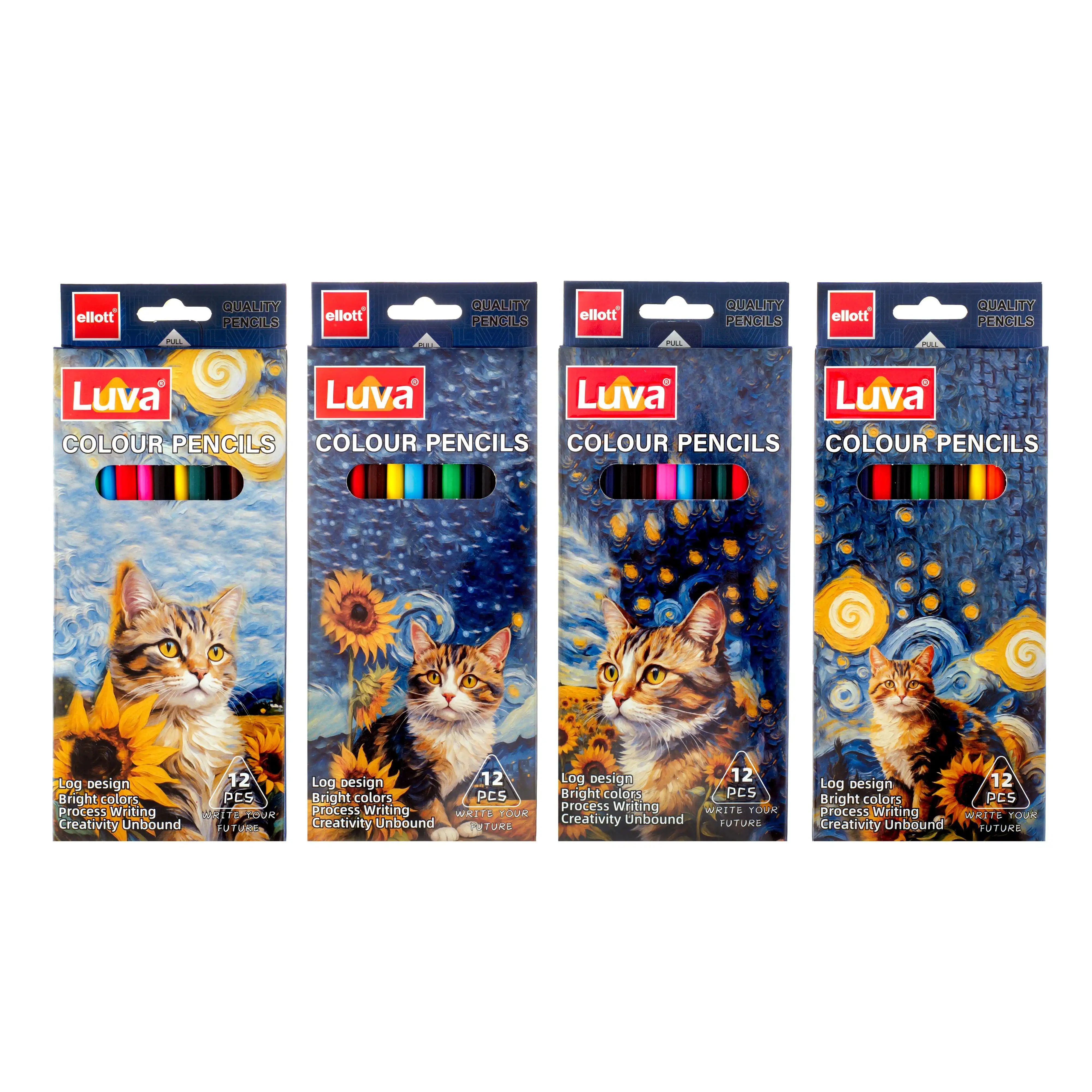 LUVA ELLOTT-7007-12 Lápiz de color de plástico, 12 unidades/caja (mixto) 1