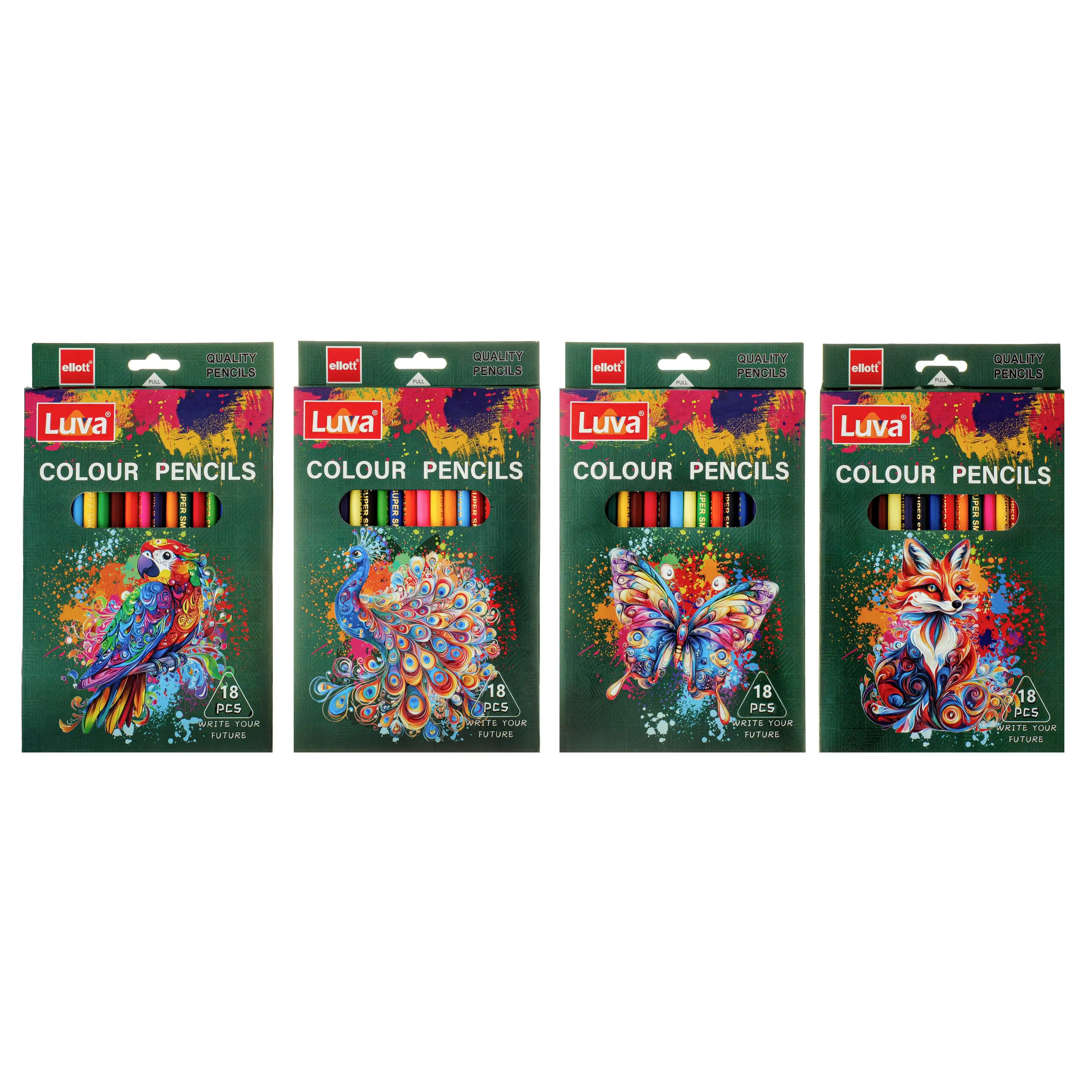 Lápiz de color plástico LUVA ELLOTT-7010-18, 18 unidades/caja (mixto) 1