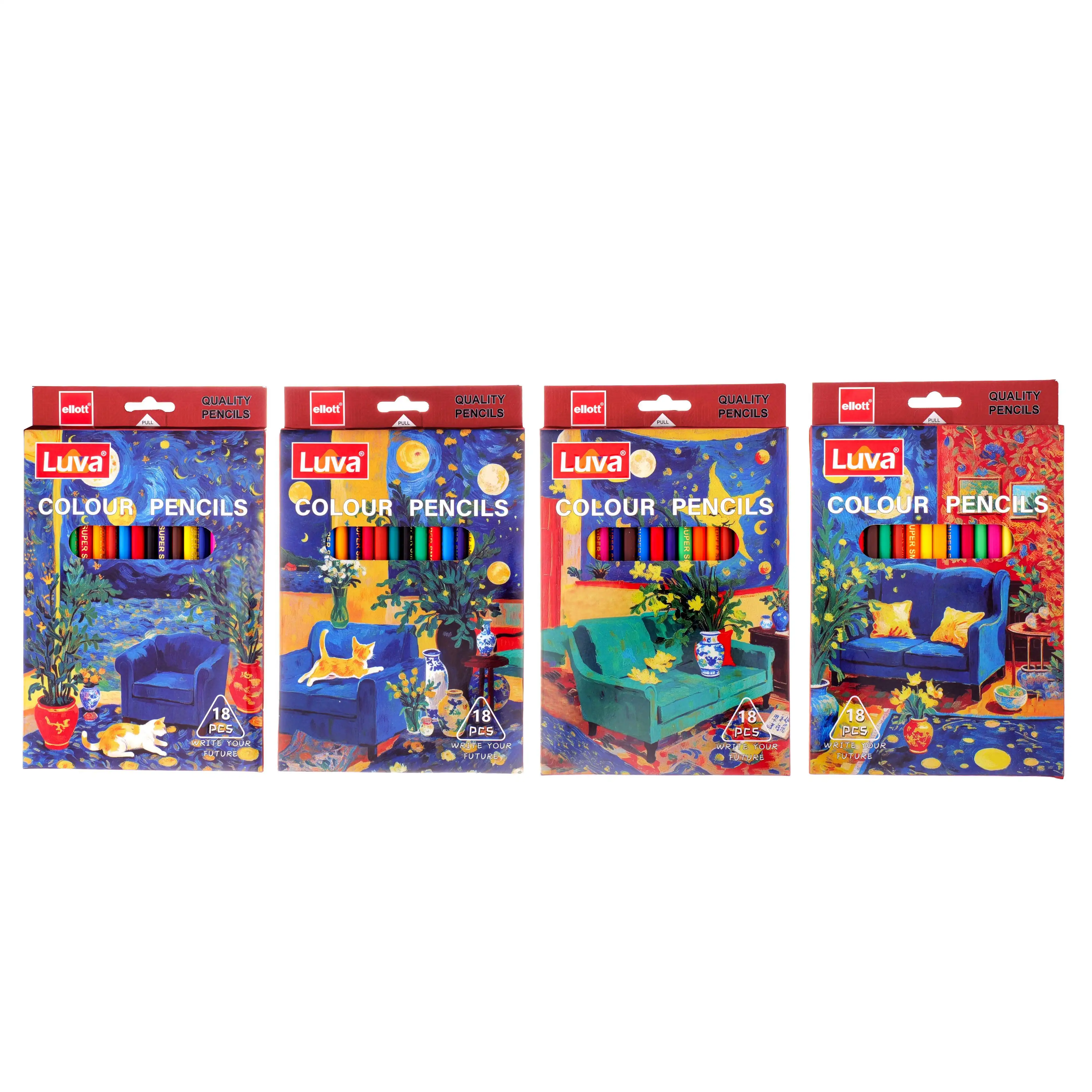 LUVA ELLOTT-7019-18 Lápiz de color de plástico, 18 piezas/caja (mixto) 1