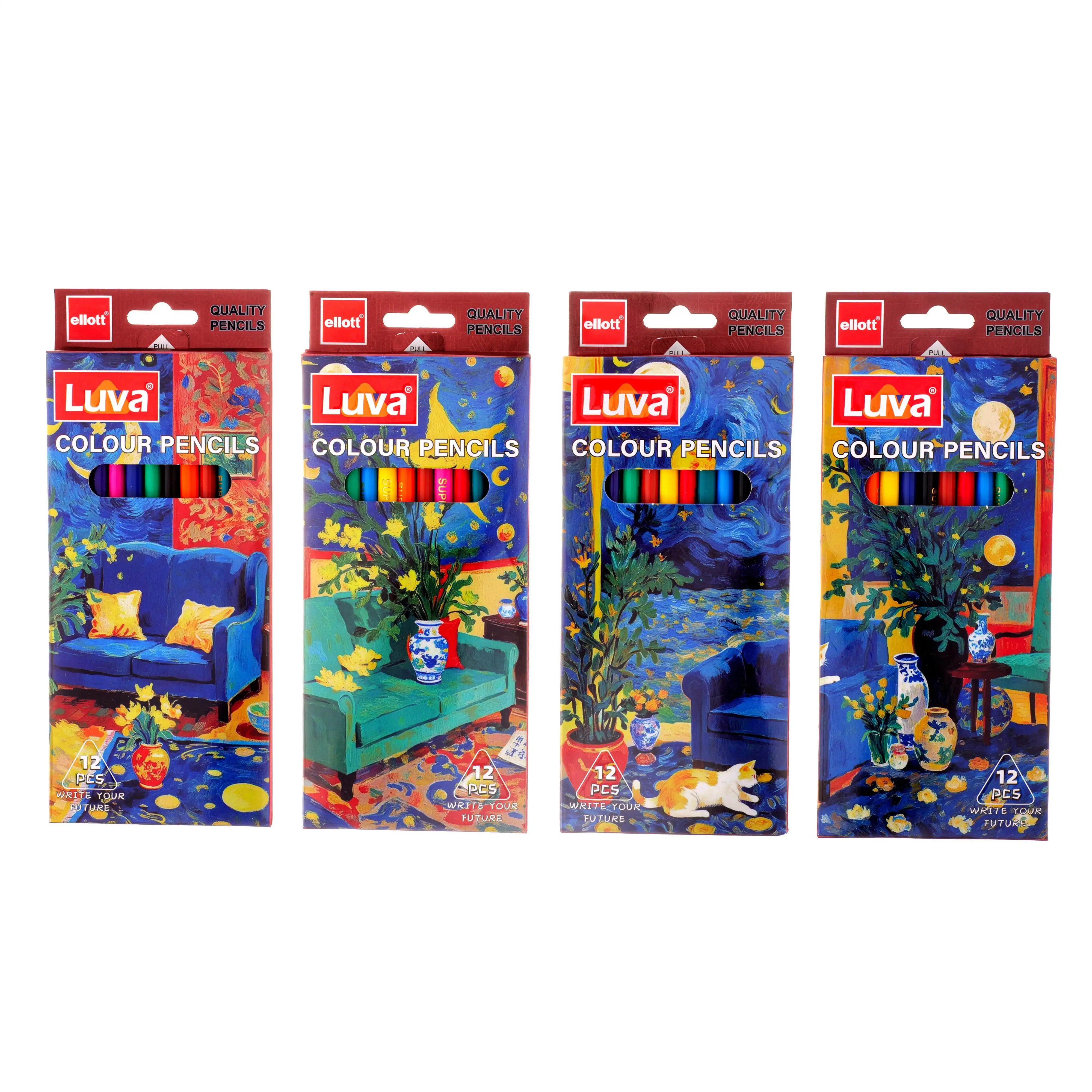 LUVA ELLOTT-7018-12 Lápiz de color de plástico, 12 unidades/caja (mixto) 1