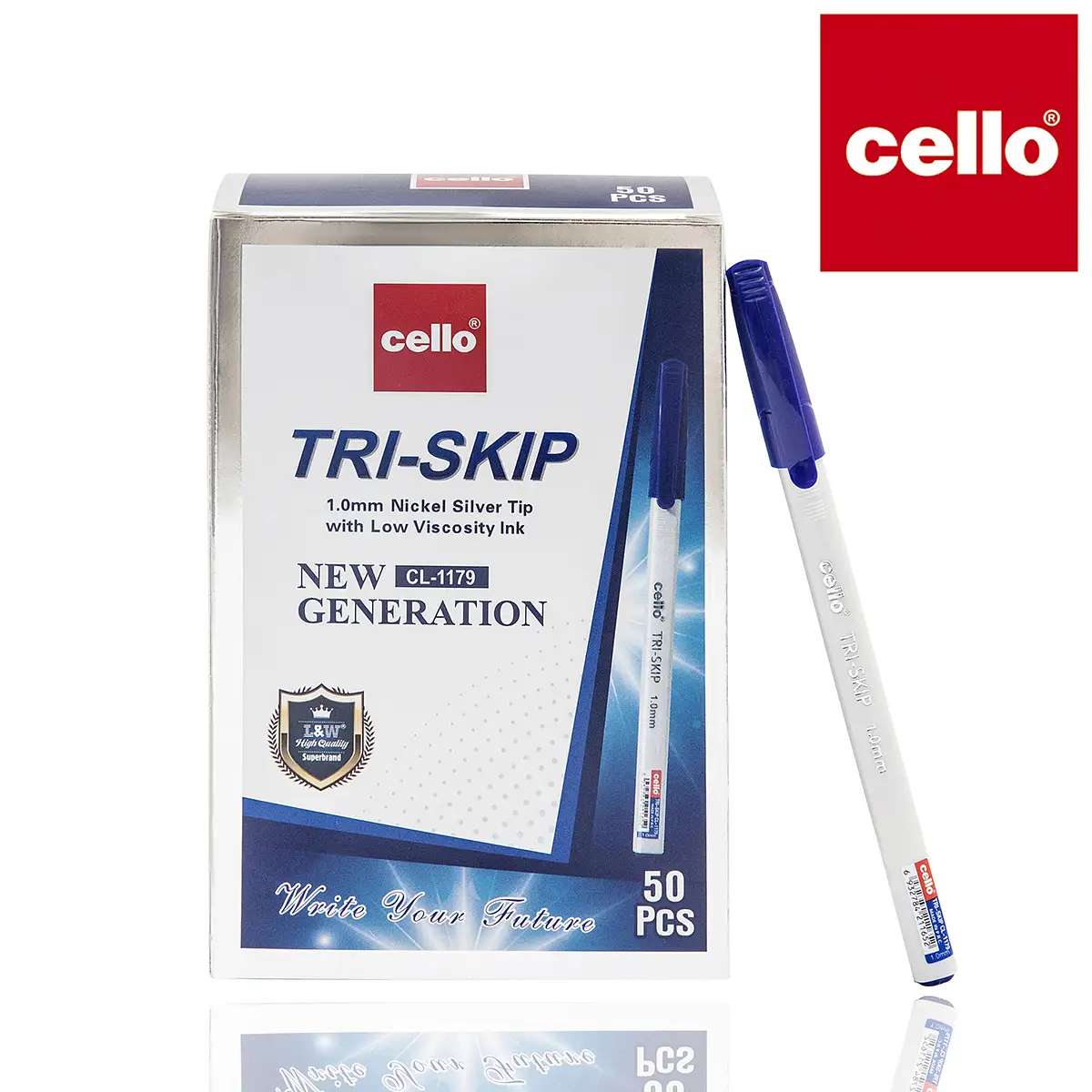 Stylo à bille LUVA CELLO-1179 1,0 mm 50 pièces (BLEU) 1