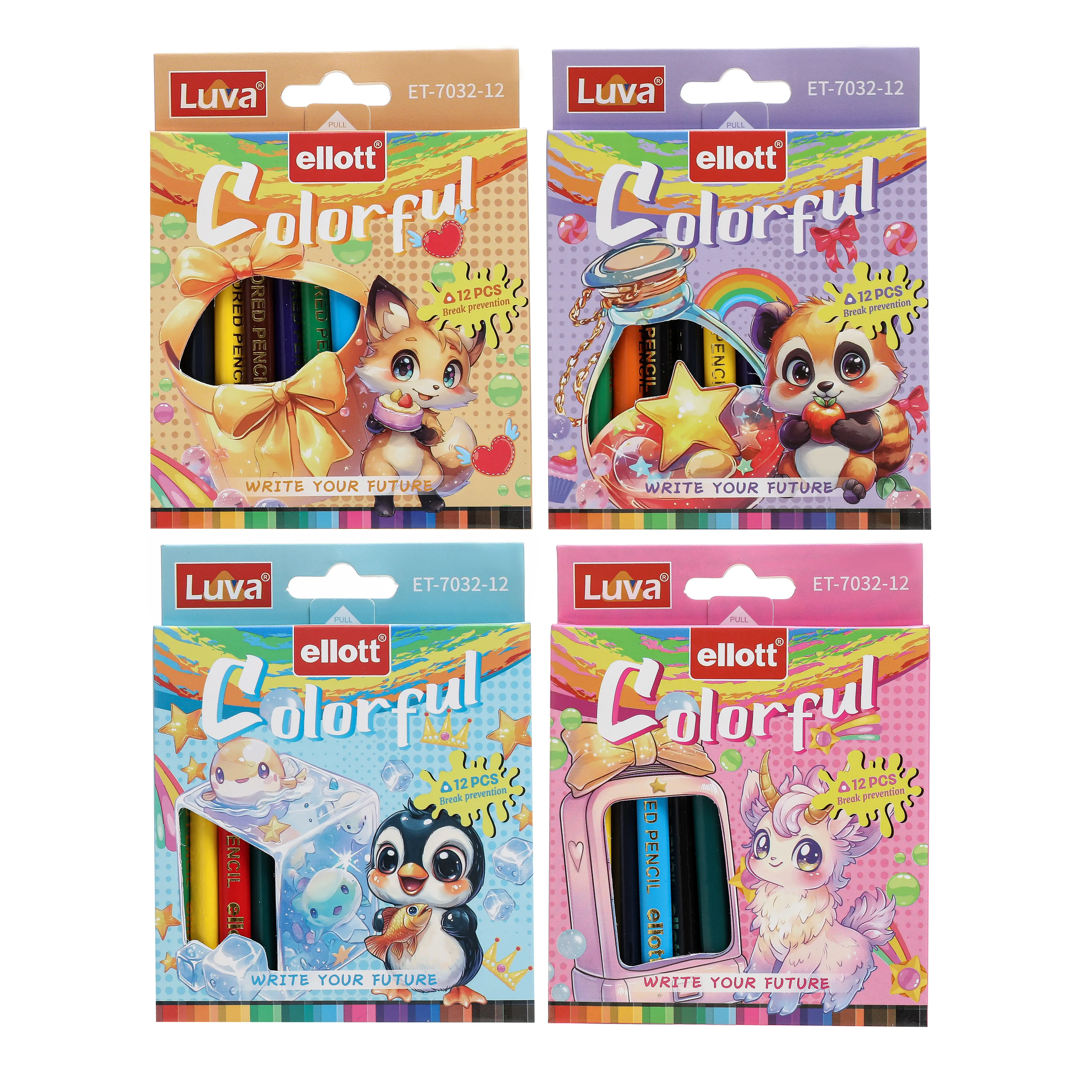 LUVA ELLOTT-7032-12 Plastic Colored Pencil 12pcs/box 1