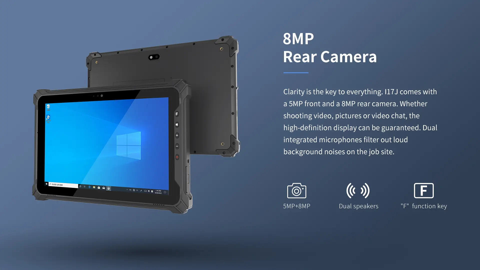 BT617J 10.1 Inch IP65 windows 10/11 rugged tablet, Barcode scanner,NFC 1