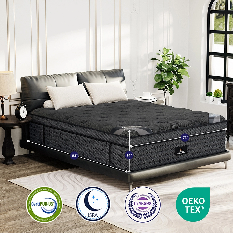 14 inch Elite Euro Top Hybrid Mattress 1