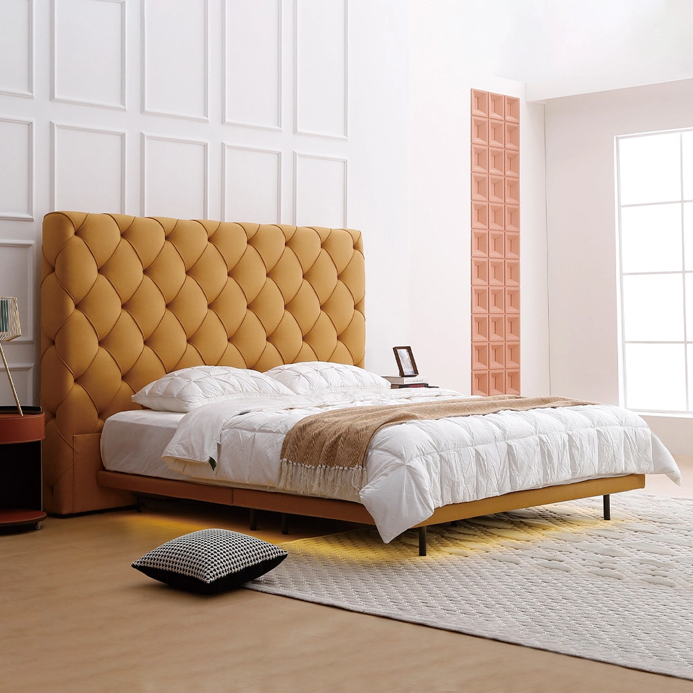 MB3693ZT Modern High-End Upholstered Soft Bed Queen King Size Luxury Platform  With Premium Leathaire Fabric Fansace Matterss 1