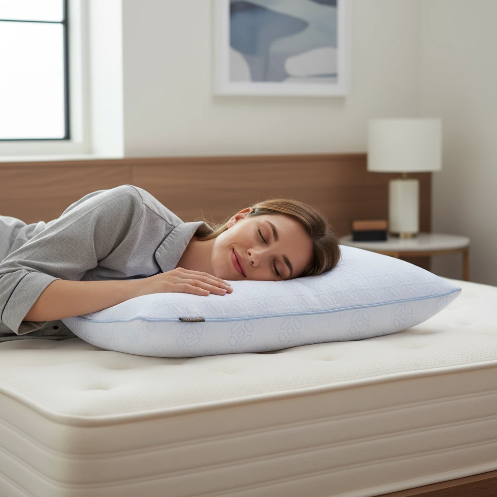 Oreiller réglable en mousse à mémoire de forme Fansace FP-11A, hauteur personnalisée, tissu rafraîchissant, doux et offrant un bon maintien, idéal pour les personnes dormant sur le côté, le ventre et le dos. 1