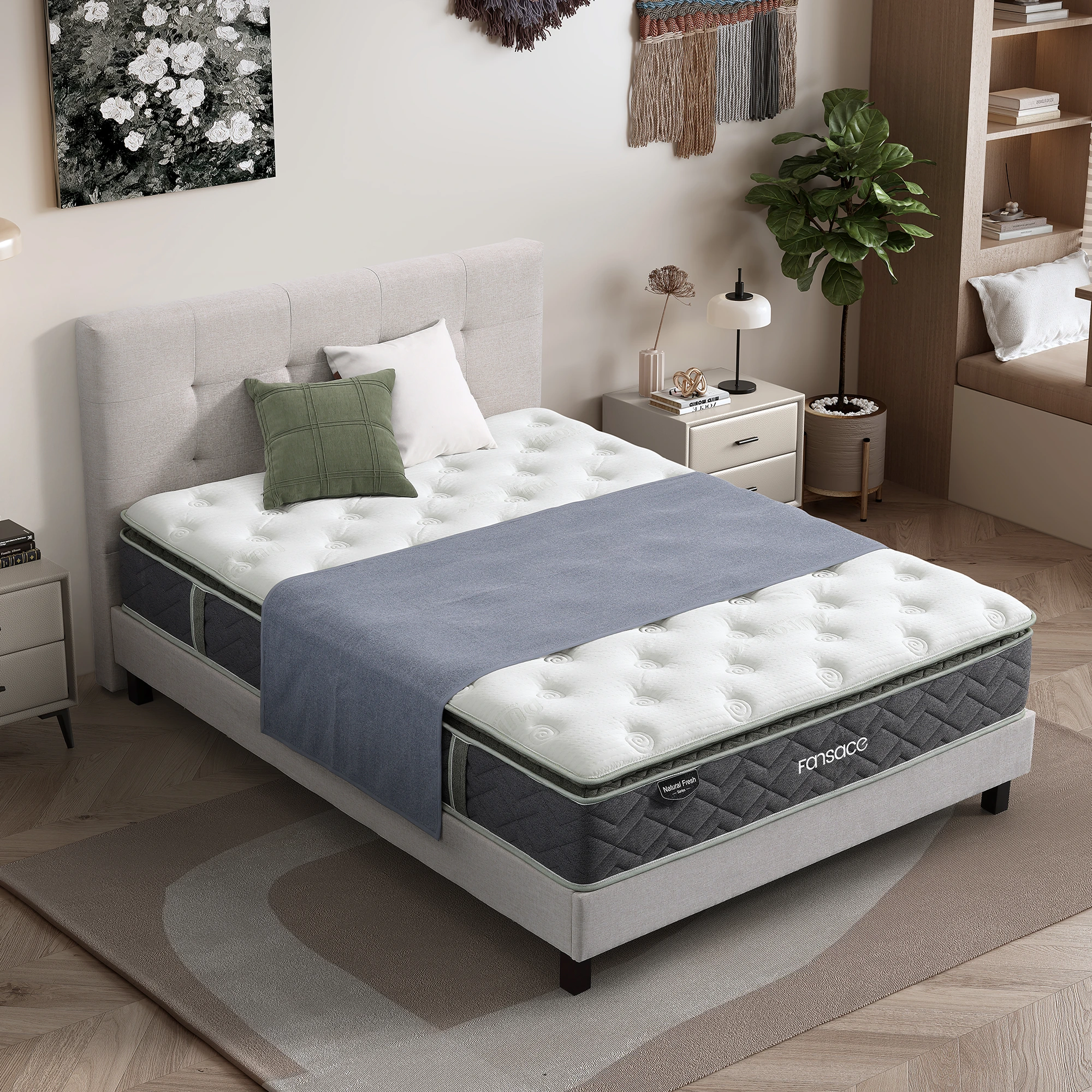 32PB-31 Natural Fresh Modern Popular Breathable Foam Mattresses King/Queen Sizes Premium Pocket Spring Coil Mattress - Fansace 1