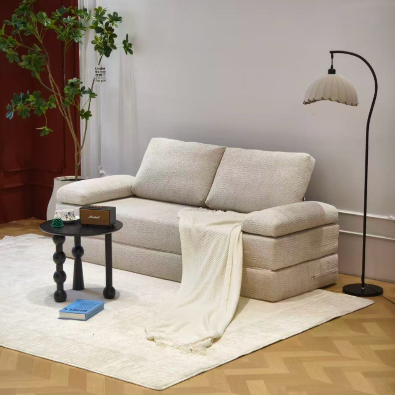 أريكة سرير قابلة للطي YS6056 بحجم كوين وكامل، أريكة أرضية قابلة للتحويل، أريكة فوتون إسفنجية كاملة لشخصين، أريكة أرضية 2 في 1 مع دعم إسفنجي ووسادة قابلة للفصل وغطاء قابل للغسل - مروحة 1