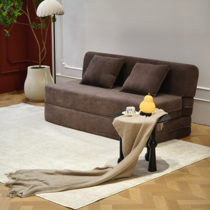 أريكة سرير قابلة للطي Y6043، مصنوعة من إسفنج ميموري فوم مع وسادة، كرسي سرير فوتون، سرير ضيوف، غطاء قابل للغسل، مقاس مزدوج، تصميم عصري. 1