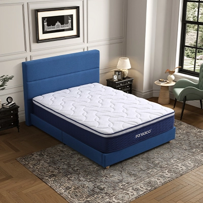 Colchón Easy Commerce Euro Style Box Top 34PB-53 con resortes ensacados, aislamiento de movimiento silencioso y soporte firme - Colchón Fansace 1