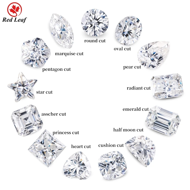 Redleaf GRA zertifiziert VVS Super White 8/12 Herzen & Pfeile rund synthetische lose Moissanit Diamond 1