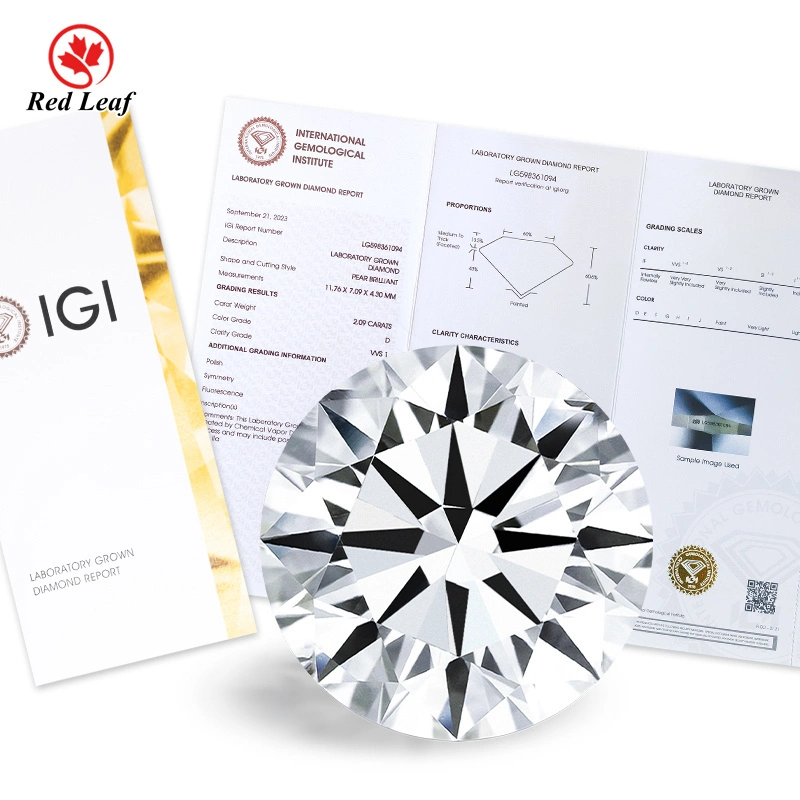 Redleaf 2.09ct D VVS1 CVD Diamond Round Lab Lab Grown Diamond Igi Certificate Laborat Grown Diamond China 1