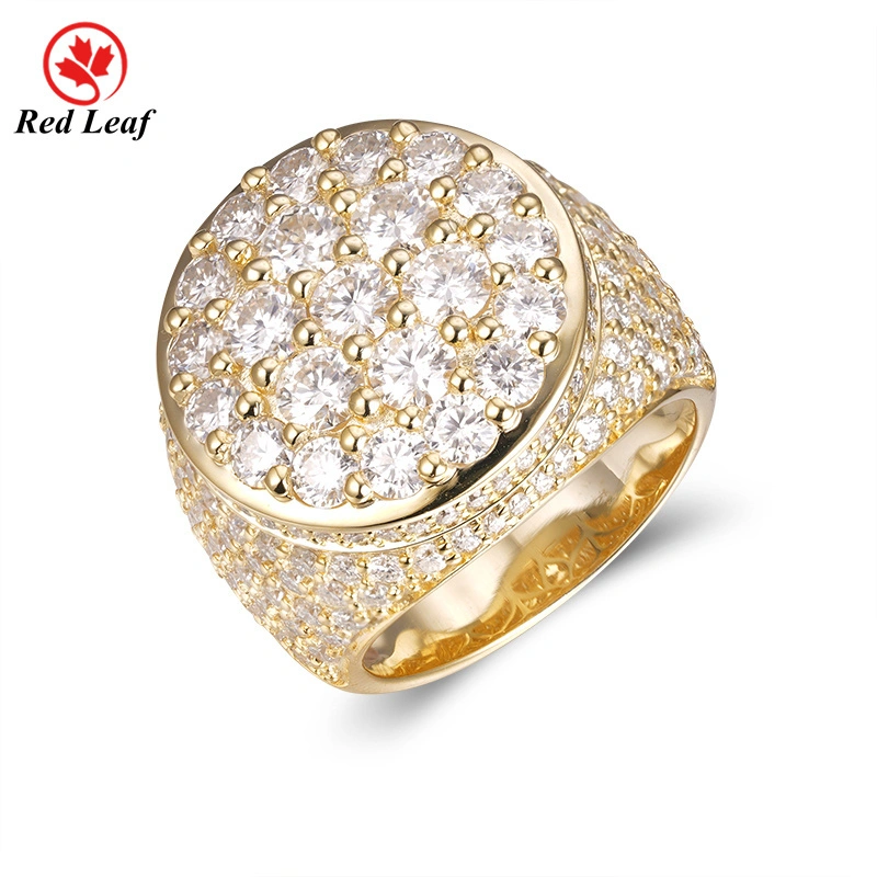 Redleaf New Hip Hop Moissanit 925 Silber 18k Gold plattiert für Geschenk 1