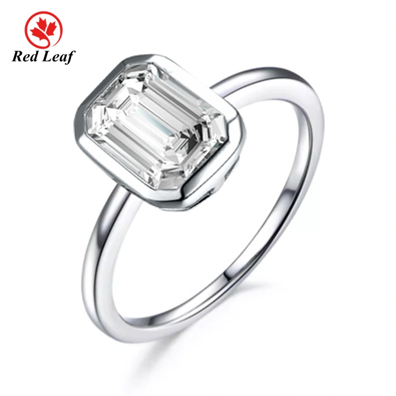 Redleaf 2CT 18K Gold de oro blanco Cut Lab Anillos de diamante de diamantes Laboratorio personalizado Anillos de compromiso de diamantes 1