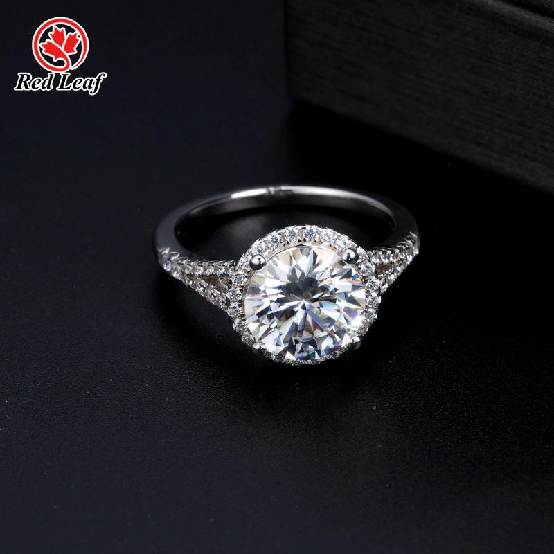 Redleaf 14K Gold blanco 3CT VVS D Redondo de corte redondo Anillo de boda de la boda Laboratorio de diamantes cultivados 1