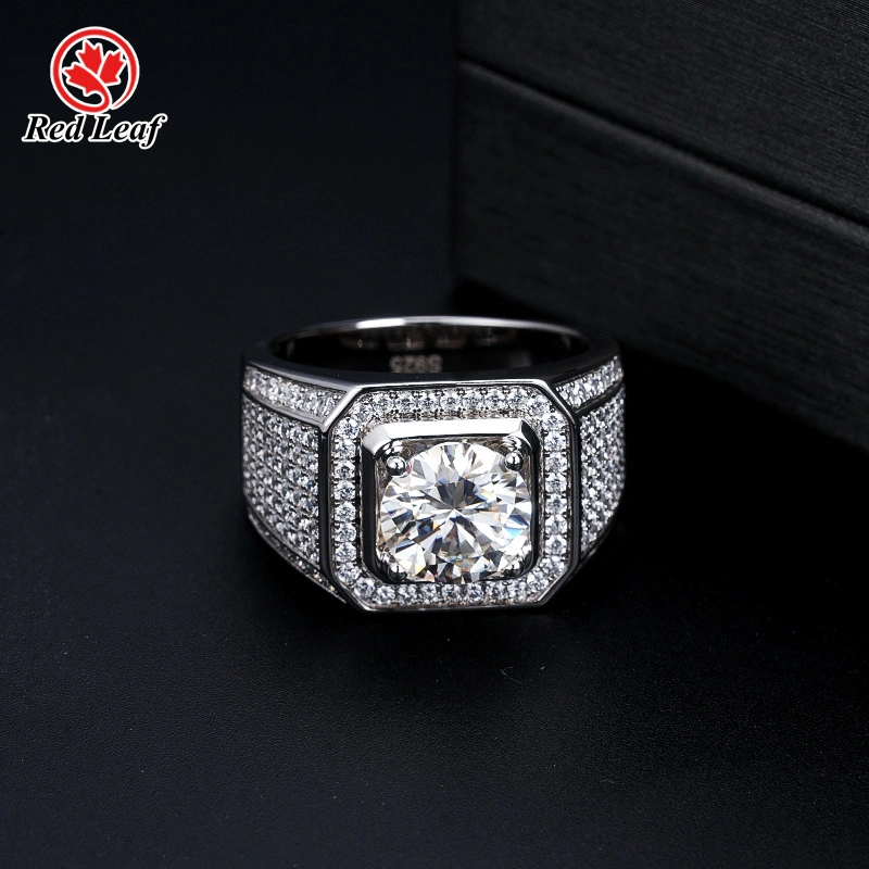 Redleaf 14K Gold de oro Custom Engagement GRA Certificado de corte redondo MOISSANITE Rings 1